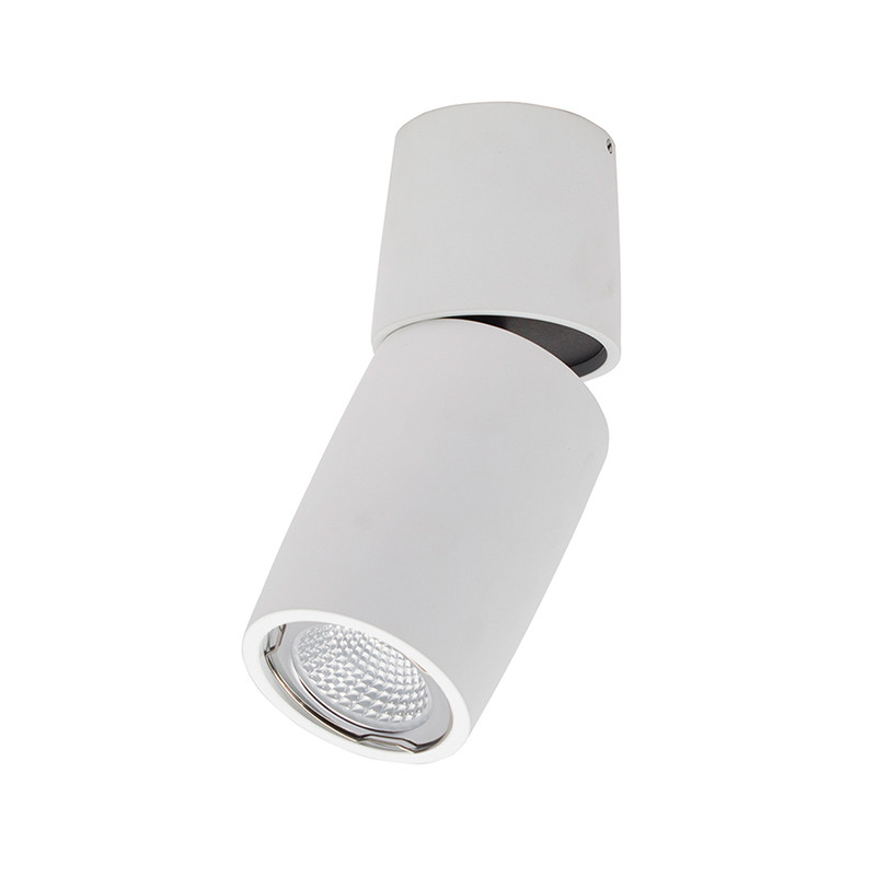 Foco de superficie LED, Serie NC1801-M, armazón de aluminio en acabado blanco, 1xGU10, orientable.
