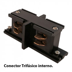 Conector trifásico interno, en acabado negro.