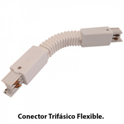 Conector Trifásico Flexible, en acabado blanco.