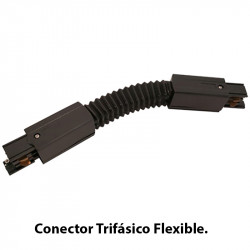 Conector Trifásico Flexible, en acabado negro.