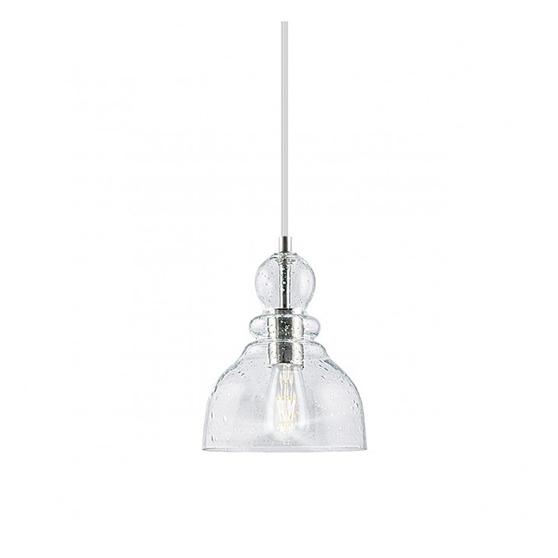 Lámpara de techo colgante moderno, Serie Sintra, armazón metálico en acabado níquel satinado, 1 luz