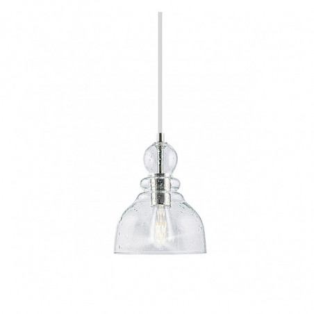 Lámpara de techo colgante moderno, Serie Sintra, armazón metálico en acabado níquel satinado, 1 luz