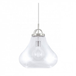Lámpara de techo Colgante moderno, Serie Capri, armazón metálico en acabado níquel satinado, 1 luz.
