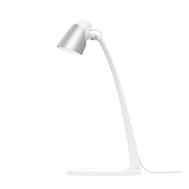 Lámpara flexo moderno LED, Serie Chip, armazón acrílico blanco y plata, cabezal rotatorio, LED 6W 600lm 4.000K.