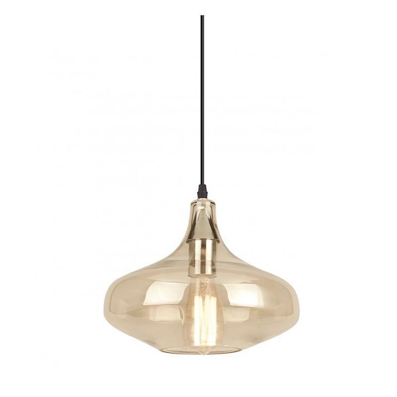 Lámpara de techo colgante moderno, Serie Evora, armazón metálico en acabado cuero, 1 luz