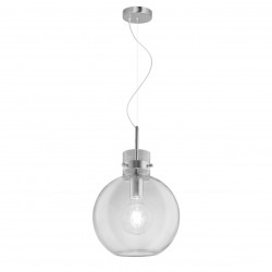 Lámpara de techo colgante moderno, Serie Marfa, armazón metálico en acabado níquel satinado, 1 luz