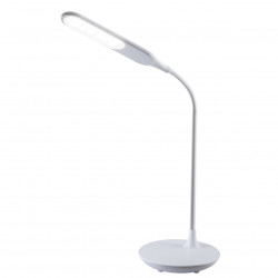 Lámpara flexo moderno LED, Serie Luana, armazón acrílico blanco, brazo flexible, LED 10W