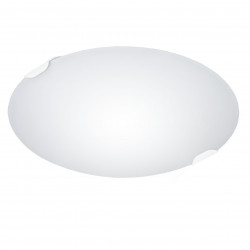 Lámpara de techo plafón, Serie Ceilin, armazón metálico, 3 luces, con difusor de vidrio curvado Ø 40 cm en acabado blanco.