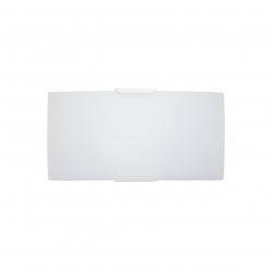 Aplique de pared moderno, Serie Nomad, armazón metálico, 1 luz, con difusor de vidrio curvado en acabado blanco.