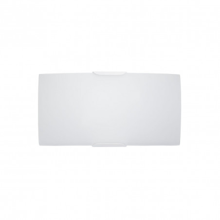 Aplique de pared moderno, Serie Nomad, armazón metálico, 1 luz, con difusor de vidrio curvado en acabado blanco.