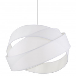 Lámpara de techo colgante moderno, Serie Fractal, pendel blanco, 1 luz, con pantalla de tela en acabado blanco.