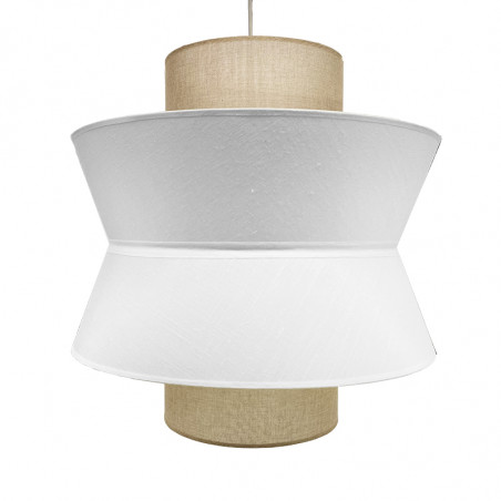 Lámpara de techo, Serie Toledo, con pendel en acabado blanco, 1 luz, con pantalla triple Ø 50 cm