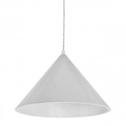Lámpara de techo colgante moderno, Serie Vilma, estructura metálica en acabado gris cálido, 1 luz, con pantalla.