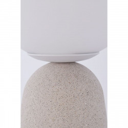 Lámpara de sobremesa moderno, Serie Creta, estructura de cemento, 1 luz, con difusor de vidrio soplado en bola