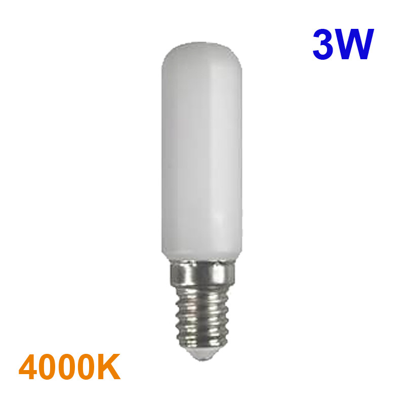 Bombilla LED E14, mini tubular 3W 220lm 4.000K 300º de apertura.
