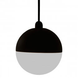Lámpara de techo colgante moderno, Serie Eclipse, estructura metálica y hormigón en acabado negro, 1 luz,