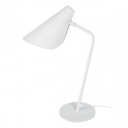 Lámpara de sobremesa moderno, Serie Lisboa, estructura metálica en acabado blanco arenado, 1 luz.