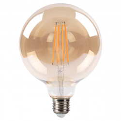 Bombilla LED de filamentos E27, globo vintage cristal ámbar, 8W 750 lm 2.700 K, 360º de apertura.