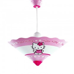 Lámpara de techo colgante infantil, Serie Hello Kitty, 1 luz, con pantalla Ø 35 cm de pvc.