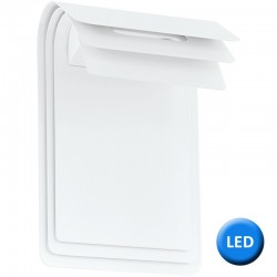 Aplique de pared para exterior, iluminación LED Serie Sojo., en acero galvanizado lacado en blanco, módulo LED