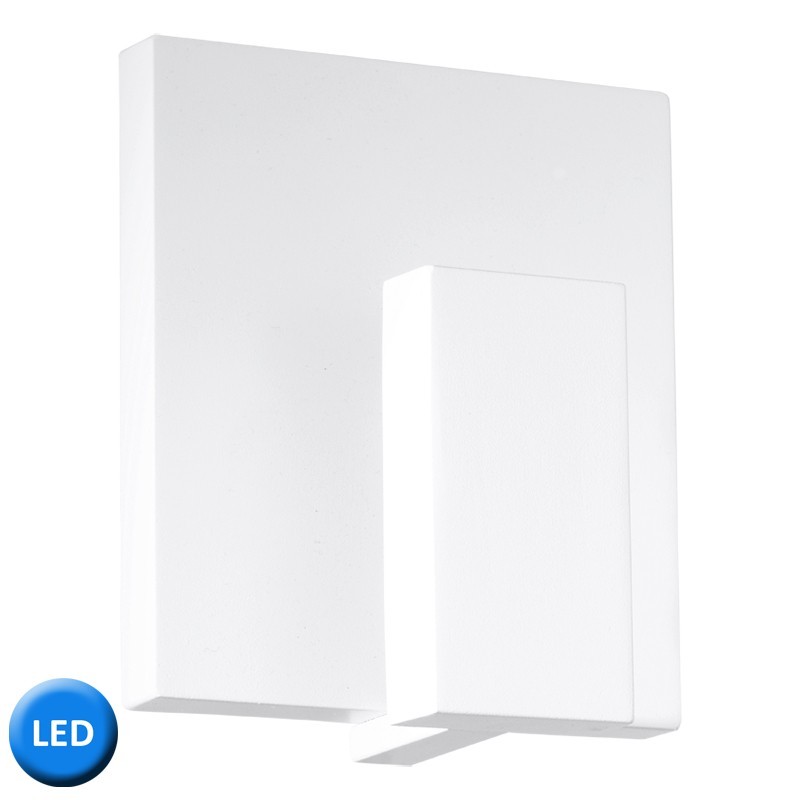 Aplique de pared para exterior, iluminación LED Serie Pardela., en acero galvanizado lacado en blanco 2x2.5W