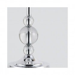 Lámpara de sobremesa de rinconera, Serie Marela, estructura metálica en acabado cromo brillo, con bolas de cristal transparente