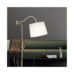 Lámpara Pie de Salón, Serie Sanluri, estructura metálica en acabado cuero, 1 luz, cabezal orientable, con pantalla Ø 35 cm.