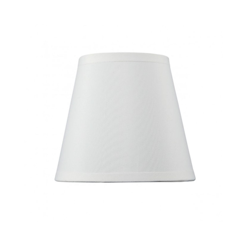 Pantalla para lámpara, Serie Empir Hilo, aro inferior E27, Ø 20 cm de tela en acabado blanco.