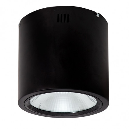 Foco de superficie LED, Serie Tubular, estructura metálica en acabado negro, iluminación LED integrada, 30W
