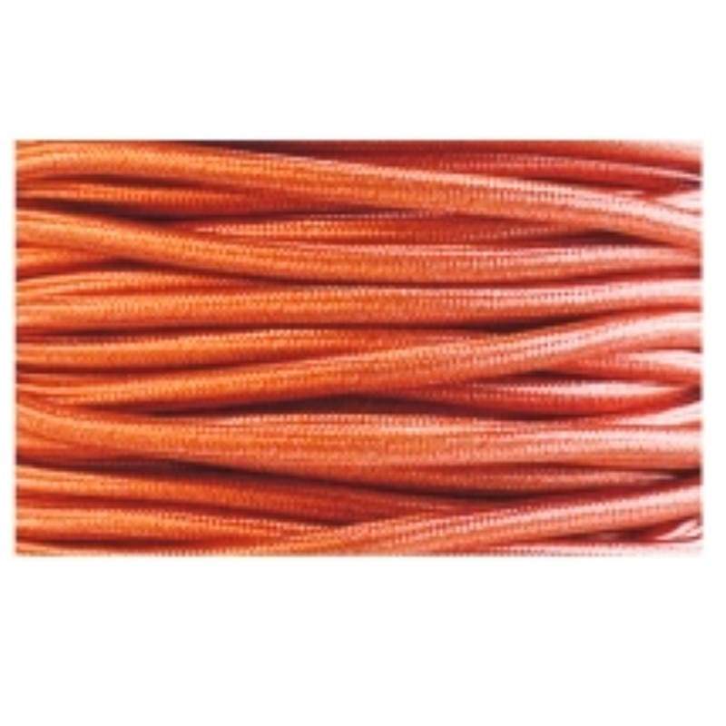 Cable textil plancha + PVC 2x0.75 Manguera redonda, en acabado cobre.