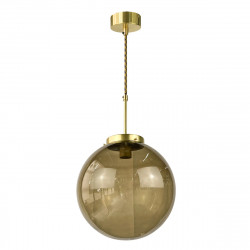 Lámpara de techo colgante, Serie Oise, estructura de latón en acabado satinado, con cable textil negro y oro, 1 luz