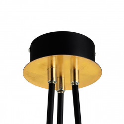 Lámpara de techo moderna, Serie Ciudad del Cabo, estructura metálica en acabado negro, con elementos en acabado pan de oro