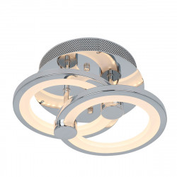 Lámpara de techo plafón moderno, Serie Sydney, estructura metálica en acabado cromo brillo, iluminación LED integrada 32W