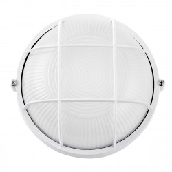 Aplique de pared para Exterior redondo Ø 25 cm, Serie Apus, estructura de aluminio en acabado blanco, 1 luz.