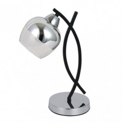 Lámpara de Sobremesa moderno, Serie DENALI, estructura metálica en acabado cromo brillo, con elementos en acabado negro