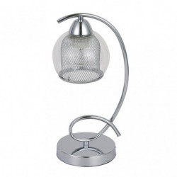 Lámpara de Sobremesa moderno, Serie STANLEY. Realizado en metal y cristal en color CROMO BRILLO. De diseño moderno y original