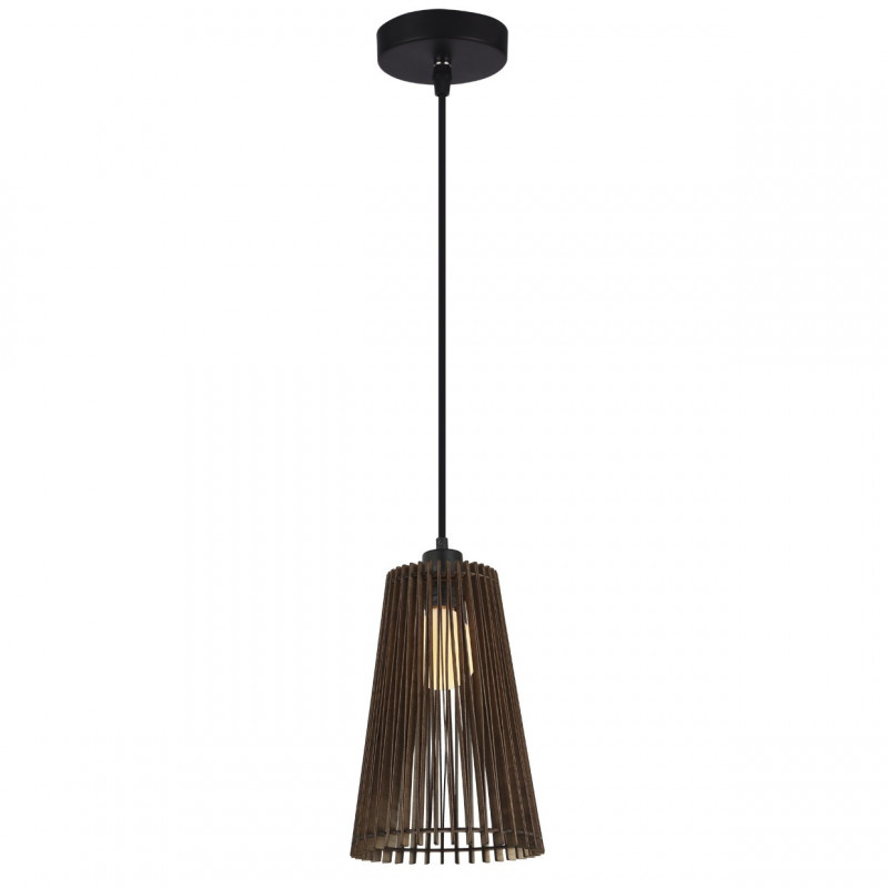 Lámpara de techo Colgante moderno, Serie Mon, soporte de techo metálico en acabado negro, 1 luz E27