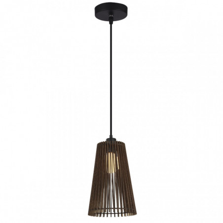 Lámpara de techo Colgante moderno, Serie Mon, soporte de techo metálico en acabado negro, 1 luz E27