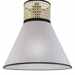 Lámpara de techo Colgante moderno, Serie Yaiza, pendel de plástico negro, ajustable en altura, 1 luz E27, con pantalla de tela