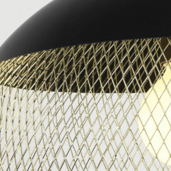 Lámpara de techo Colgante moderno, Serie Krista, soporte de techo metálico en acabado negro, con cable negro