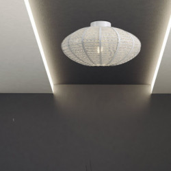 Lámpara de techo Plafón moderno, Serie Simon, soporte de techo metálico en acabado blanco, 1 luz E27