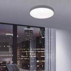 Lámpara plafón moderno LED, Serie Bertie gris, estructura metálica, iluminación LED integrada, 30W 2.850 lúmenes