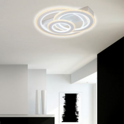 Lámpara plafón moderno LED, Serie Zero, estructura metálica en acabado blanco, iluminación LED integrada, 50W