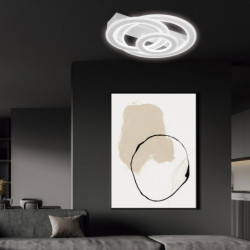 Lámpara plafón moderno LED, Serie Zero, estructura metálica en acabado blanco, iluminación LED integrada, 50W