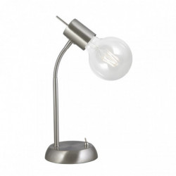Lámpara de sobremesa moderno, Serie Tenor, estructura metálica en acabado níquel satinado, 1 luz E27, orientable