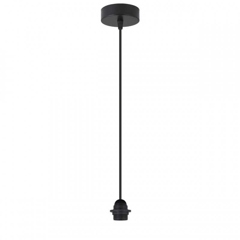 Lámpara de techo colgante moderno, Serie Larrue, soporte de techo metálico en acabado negro