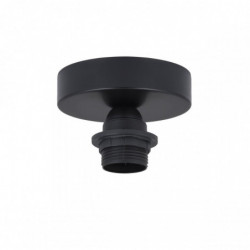 Lámpara de techo Plafón moderno, soporte de techo metálico en acabado negro, 1 luz E27, SIN pantalla.
