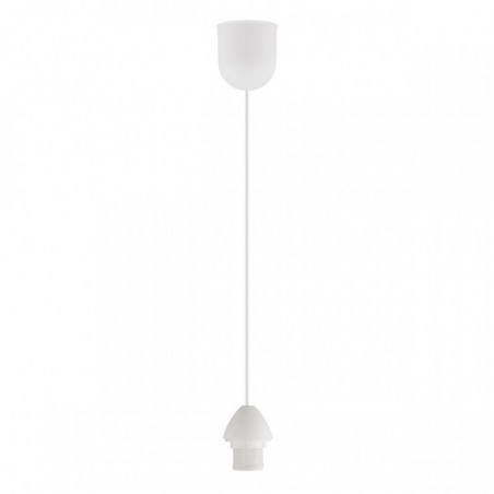 Pendel de plástico blanco, 20 - 100 cm, ajustable en altura, 1 luz E27.