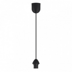Pendel de plástico negro, 20 - 100 cm, ajustable en altura, 1 luz E27.
