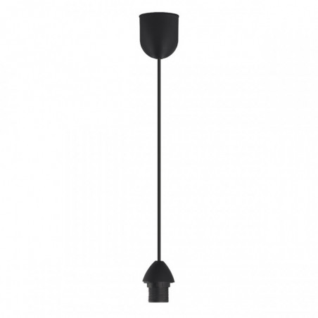 Pendel de plástico negro, 20 - 100 cm, ajustable en altura, 1 luz E27.